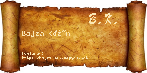 Bajza Kán névjegykártya